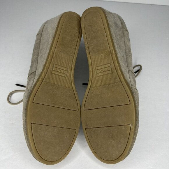 TOMS Desert Womens Size 10 Taupe Gray Lace-Up Soft Suede Wedge Ankle Boots - Picture 8 of 9